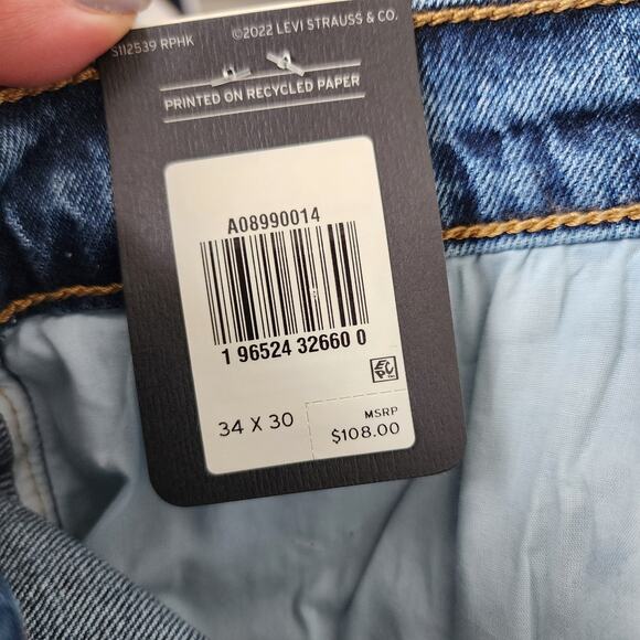 Levi's Jeans Women's 70's High Flare Size 34 Medium Wash Distressed Denim NWT - Picture 13 of 13